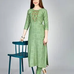 Embroidered Straight Kurta-image-12