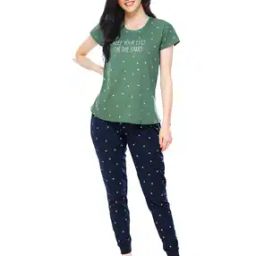 Typographic Print T-Shirt & Pyjamas Set-image-41