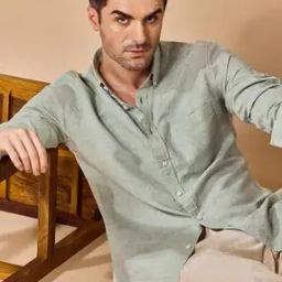 Men Regular Fit Shirt with Button-Down Collar-image-38