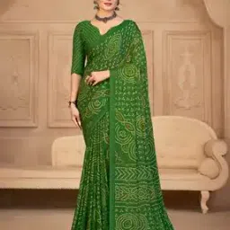 Bandhani Print Chiffon Saree-image-24