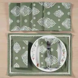 Set of 6 Printed Cotton Table Napkins 16" x 16"-5