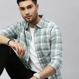 Men Checked Slim Fit Shirt-image-35