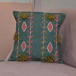 Embroidered Cotton Square Cushion Covers Pack of 1-30