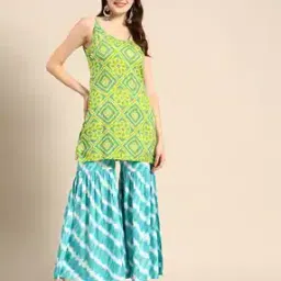 Printed Kurta & Palazzos Set-image-54