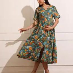 Women Floral Print Fit & Flare Dress-image-59