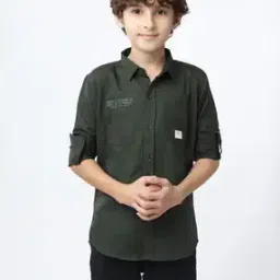 Boys Regular Fit Shirt with Spread Collar-picture-47