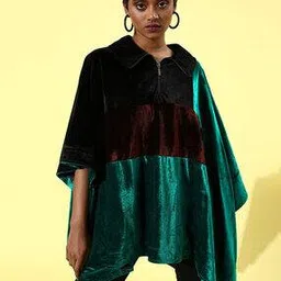 Colourblock Shrug with Spread Collar-33