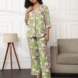 banno's swagger Women Geometric Print Shirt & Pyjamas Set-picture-47