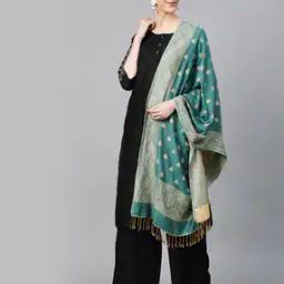 Floral Print Stole with Tassels-image-2
