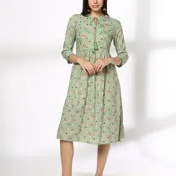 Women Floral Print Flared Kurta-image-43