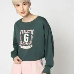 Women Typographic Print Boxy Fit Sweatshirt-image-19