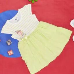 Girls Striped A-Line Dress with Round Neck-image-74