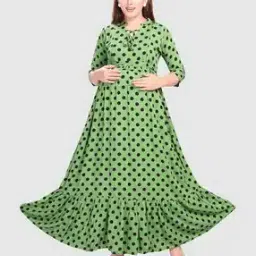 mamma's maternity Polka-Dot Print Tiered Dress-picture-48