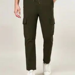 Men Flat-Front Slim Fit Cargo Pants-image-55