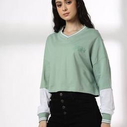 Women Cut & Sew Regular Fit V-Neck T-Shirt-image-49