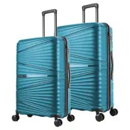 Pack of 2 Striped Trolley Luggage Set-image-7