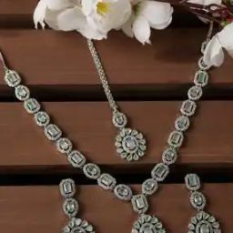 Rhodium-Plated American Diamond-Studded Multi-Piece Set-5