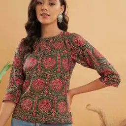 Floral Print Round-Neck Top-image-36