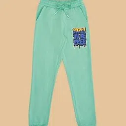 Boys Typographic Print Mid-Rise Cotton Joggers-image-75
