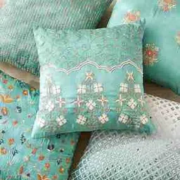 Embroidered Cushion Cover - 17.74" x 17.74"-38