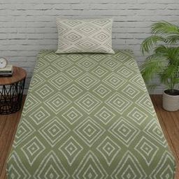 144 TC Geometric Print Single Size Bedsheet Set-12