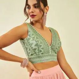 Embellished V-Neck Blouse-picture-2