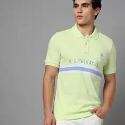 Men Embroidered Logo Slim Fit Polo T-Shirt-image-49