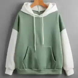 Women Colourblock Hoodie with Kangaroo Pocket-picture-50