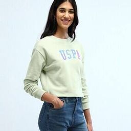 Women Brand Print Regular Fit Crew-Neck Sweatshirt-image-56