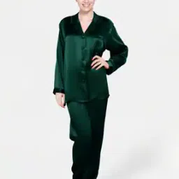 Women Satin Shirt & Pyjamas Set-image-34