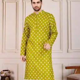 Men Micro Print Regular Fit Long Kurta-33
