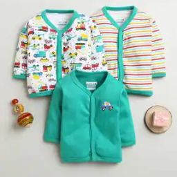 Infants Pack of 3 V-Neck T-Shirts with Snap Button Closure-27