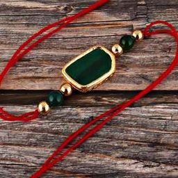 Beaded Rakhi with Greeting Card & Roli-Chawal Set-image-26