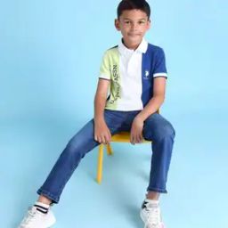 Boys Colourblock Regular Fit Polo T-Shirt-image-3