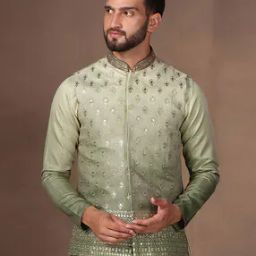 Men Regular Fit Embellished Nehru Jacket-42
