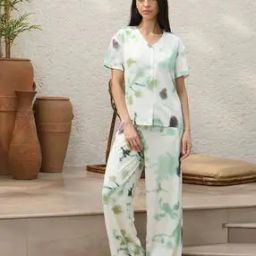 Women Printed Shirt & Pyjamas Set-image-41