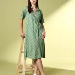 Women Floral Print A-Line Dress-image-29