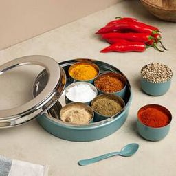 Stainless Steel Spice Box with Lid & Spoon-26