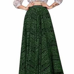 Women Bandhani Print Flared Maxi Skirt-image-37