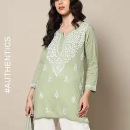 Women Hand Embroidered Lucknowi Chikankari Straight Kurta-image-85