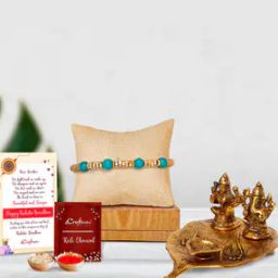 Stone Rakhi with Idol & Roli-Chawal Set-image-7