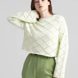 Women Ribbed Crop Pullover-image-19