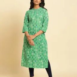 Women Geometric Print Straight Kurta-image-38