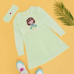 Girls Embroidery Round Neck Pullover-11
