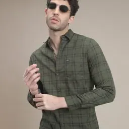 Men Checked Slim Fit Shirt with Patch Pocket-image-88