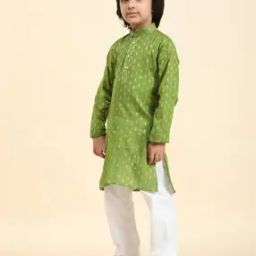 Boys Embellished Kurta Pyjama Set-image-16