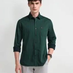Men Striped Slim Fit Shirt with Patch Pocket-image-59