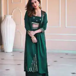 Women Embroidered Top & Palazzos Set-image-70
