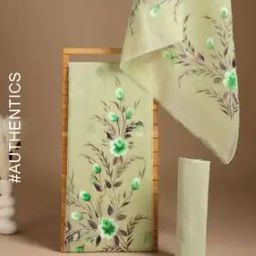 Handpainted Kota Doria Unstitched Dress Material-image-64