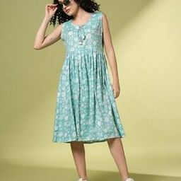 Women Floral Print A-Line Dress-35